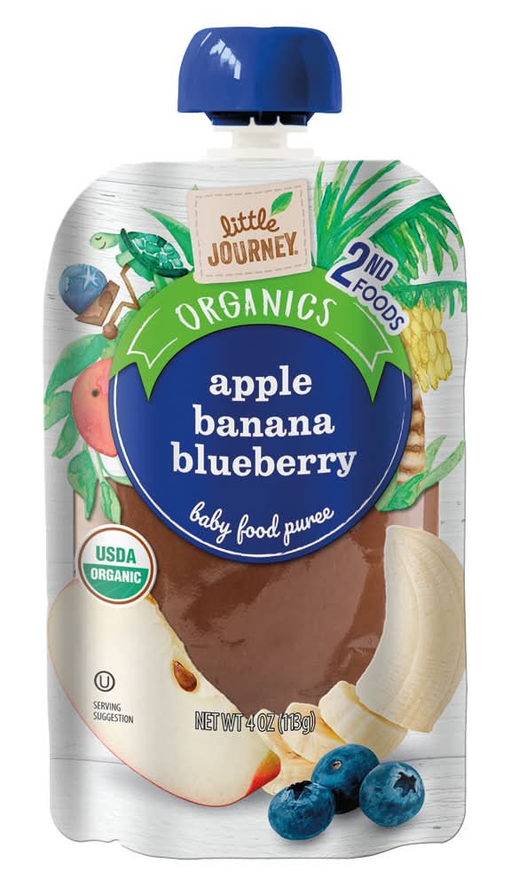 Little Journey Organics Apple Banana Blueberry Baby Food Puree (4 oz)
