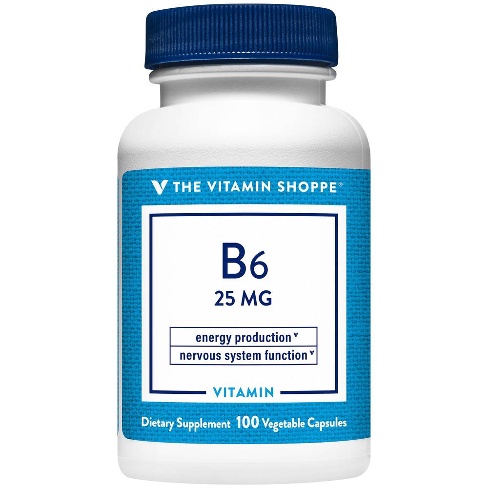 The Vitamin Shoppe B6 Vitamin 25mg Supports Energy Production (100 ct)