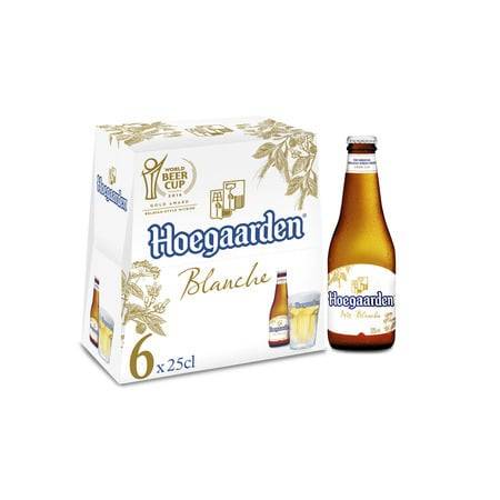 Bière blanche HOEGAARDEN - le pack de 6 bouteilles de 25cL