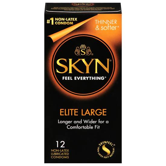 Skyn Elite Large Non-Latex Lubricated Condoms (12 ct)