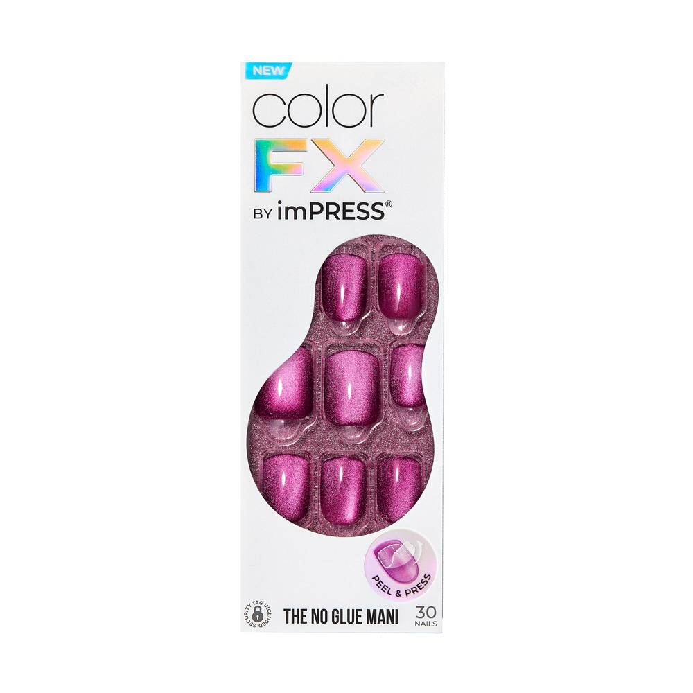 imPRESS Color Fx Press on Nails No Glue Needed, Pink (30 ct)