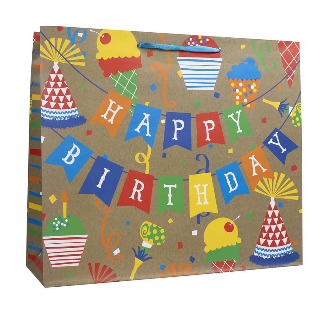 Festive Birthday Banner Gift Bag Extra Large