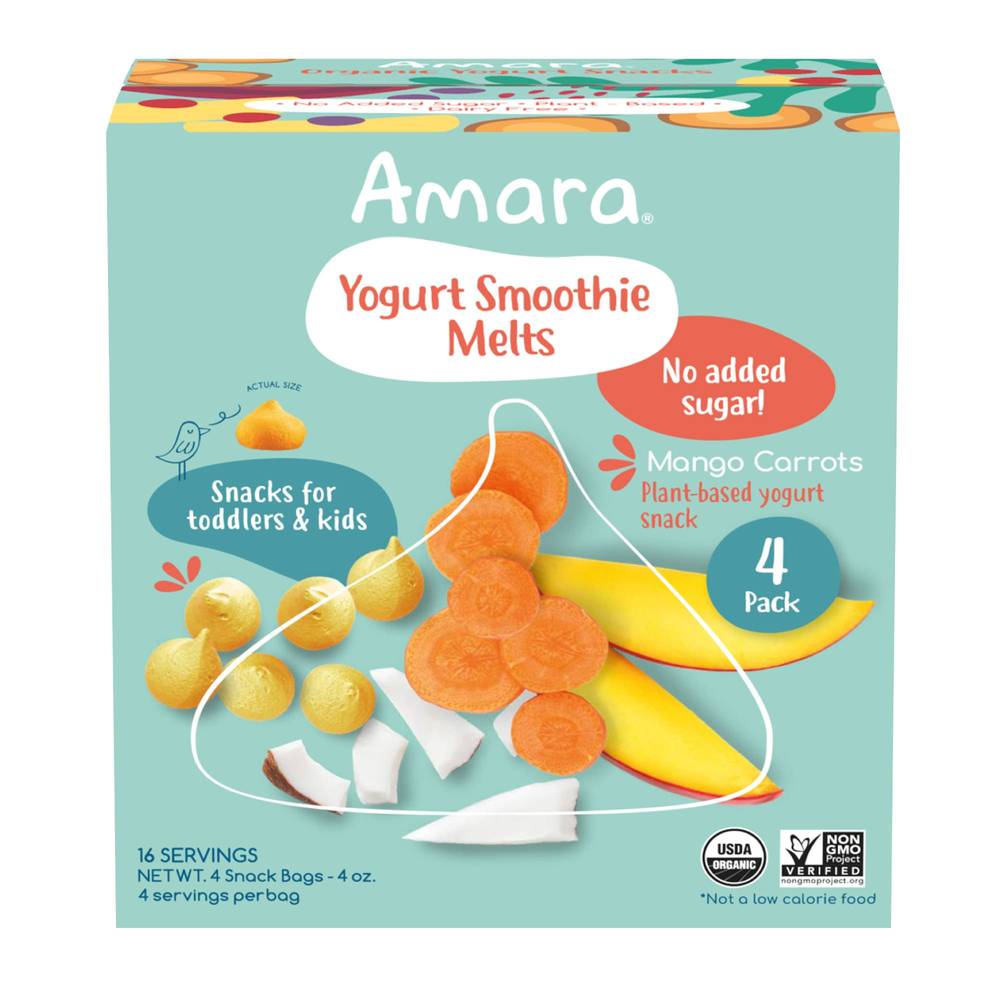 Amara Organic Yogurt Smoothie Melts (4 x 1 oz)