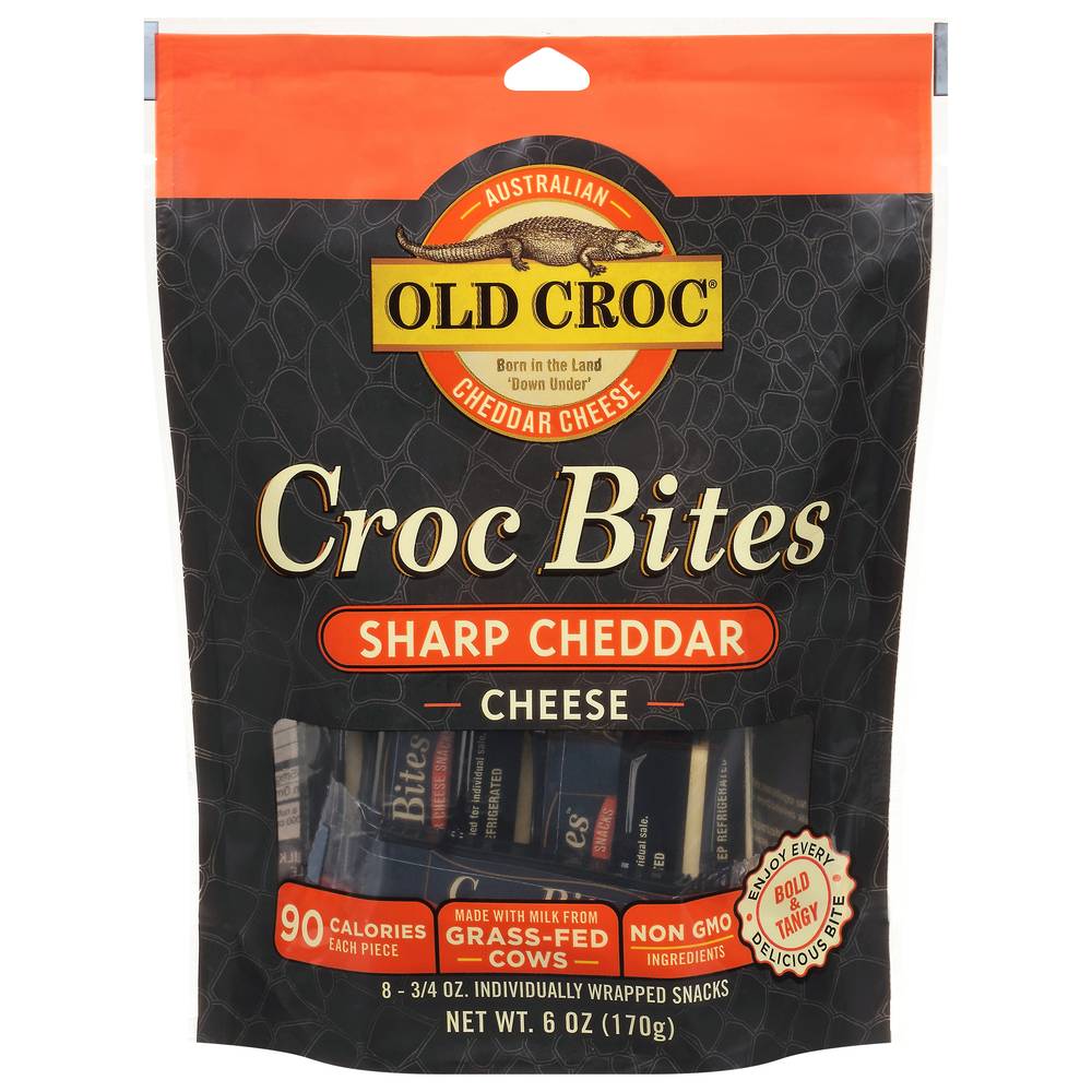 Old Croc Bites Sharp Cheddar Cheese Snacks (6 oz, 8 ct)