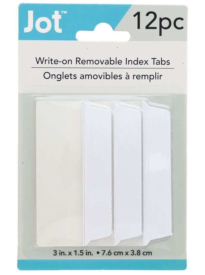 Jot Write-On Removable Index Tabs (12 ct)