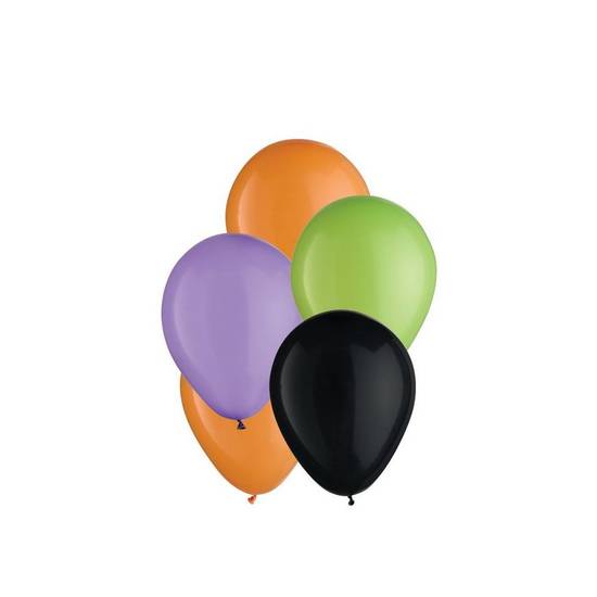 Uninflated 25ct, 5in, Halloween 4-Color Mix Latex Balloons - Black, Green, Orange, Purple