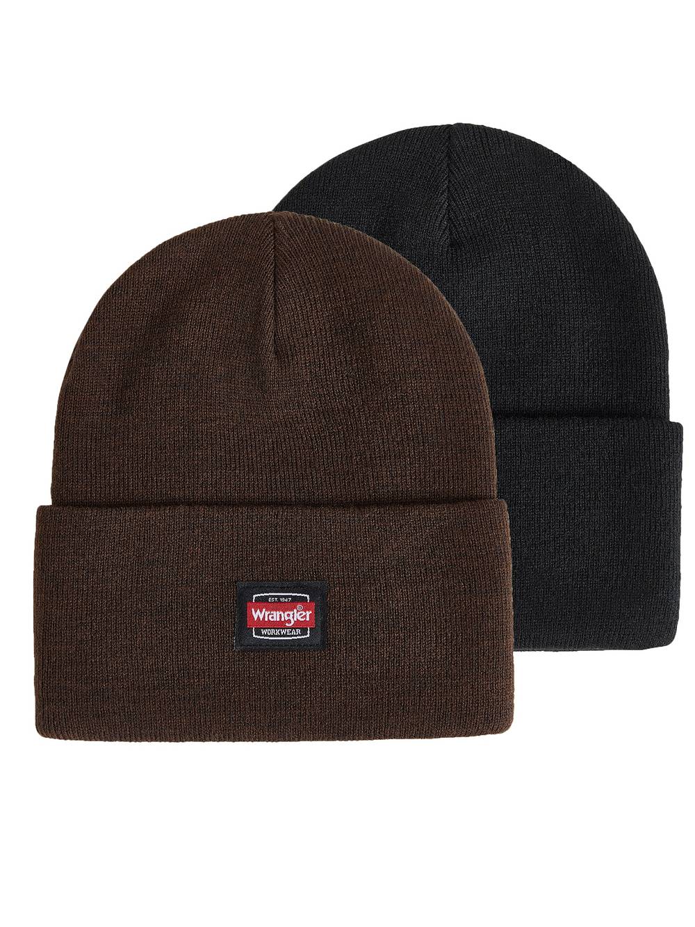 Wrangler Men's Brown/Black Polyester Knit Hat | WW10M0551B