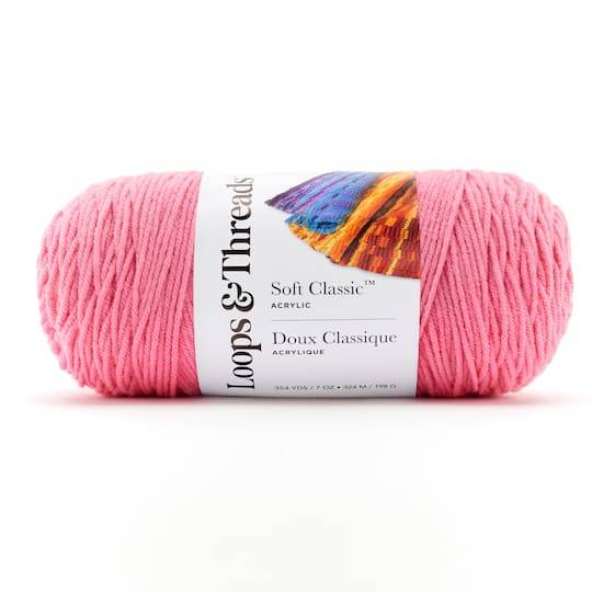 Loops & Threads Soft Classic Solid Yarn, 324 m, Pink (7 oz)