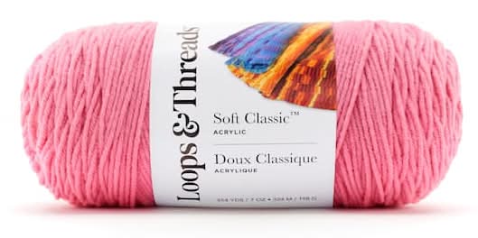 Loops & Threads Soft Classic Solid Yarn, 324 m, Pink (7 oz)