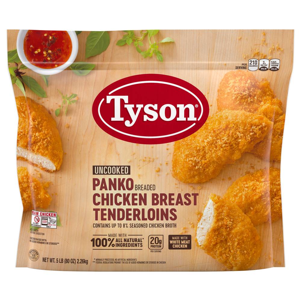 Tyson Uncooked Panko Breaded Chicken Breast Tenderloins (5 lbs)