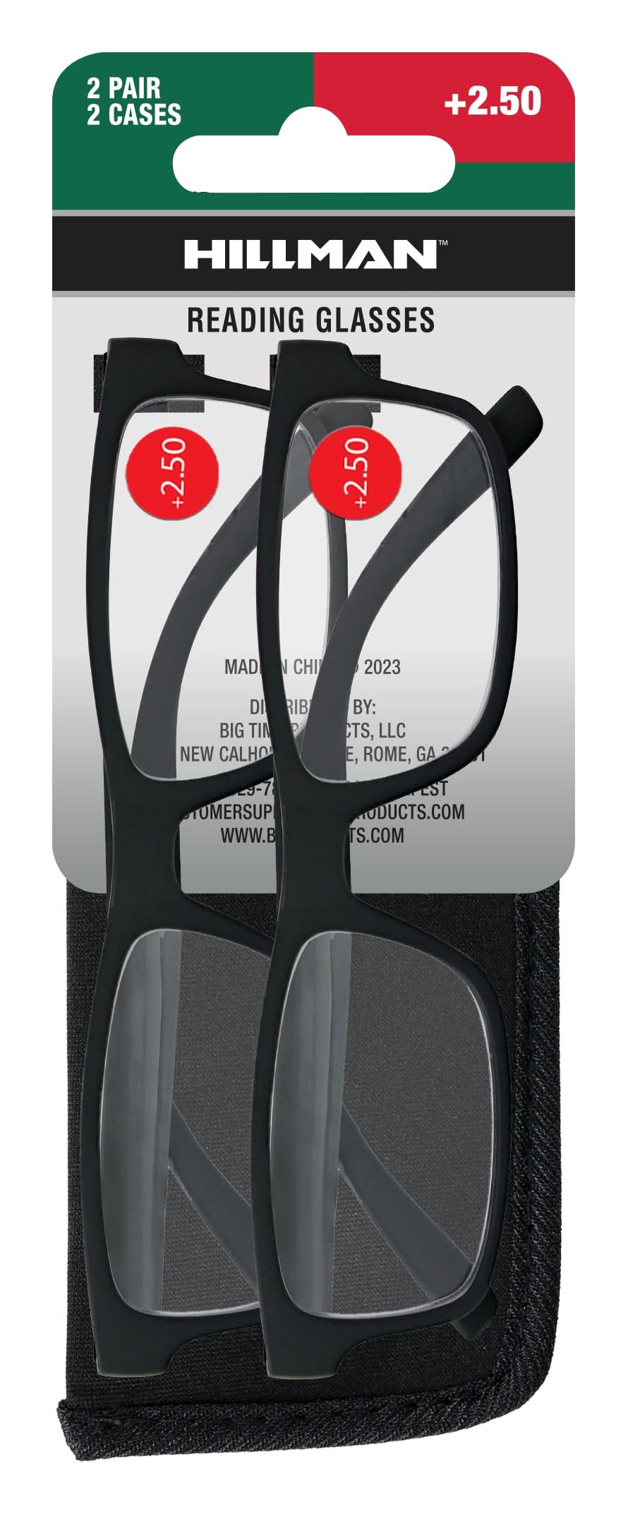 Hillman 2-Pair Value Pack Adult unisex Black Plastic Reading glasses | 1HE86042