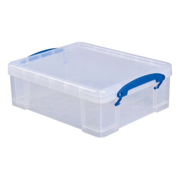 Really Useful Box Plastic Storage Container, 8.1 Liters, 14" X 11" X 5", Clear