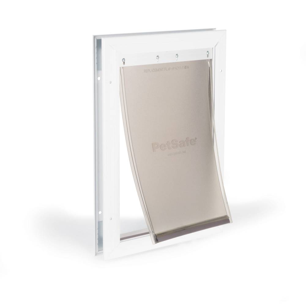 PetSafe 10-1/2-in x 15-in White Aluminum Medium Dog/Cat Door for Entry Door | HPA11-11599