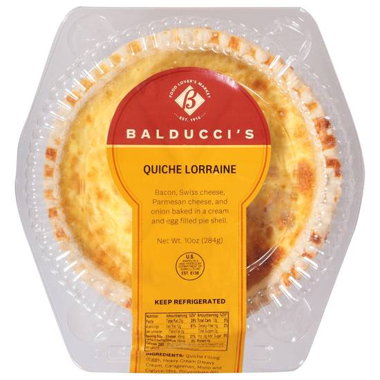 Balducci's Quiche Lorraine Pie