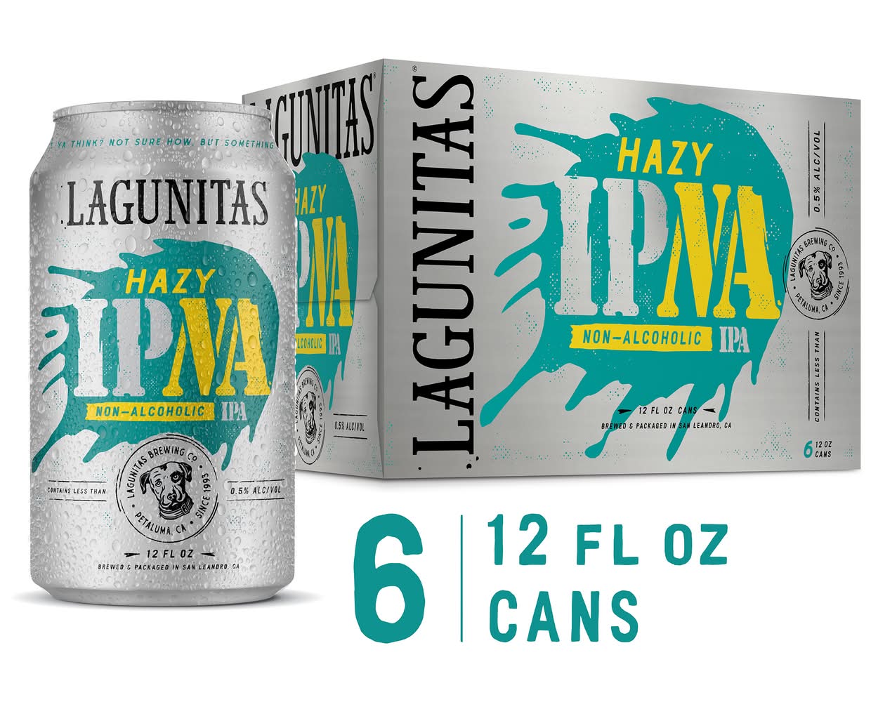 Lagunitas Non-Alcoholic Hazy Ipna Beer (6 x 12 fl oz)