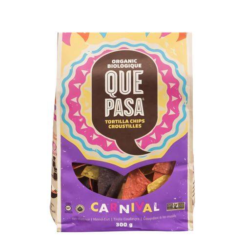 Que pasa croustilles tortilla bio, carnival (300g) - organic tortilla chips carnival (300 g)