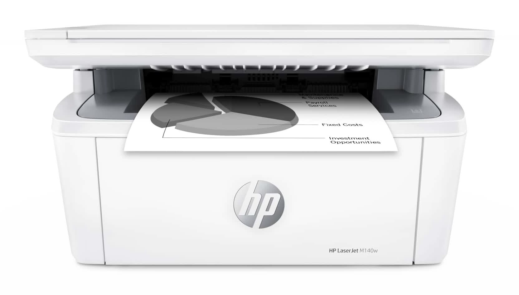 HP - LaserJet M140w Wireless AI-Enabled Black and White Laser Printer - White