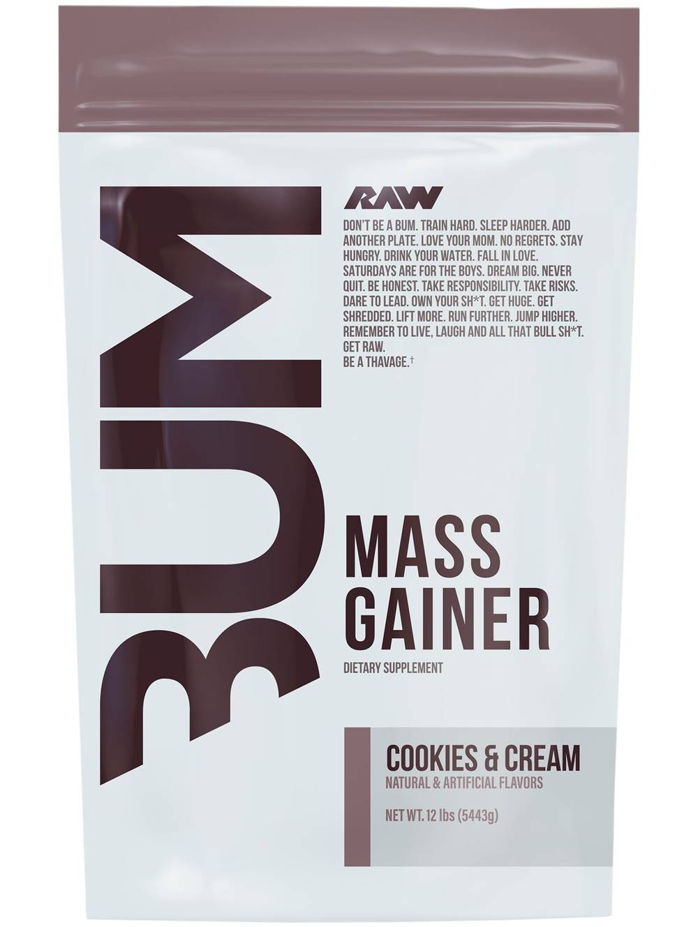 RAW Cbum Series Mass Gainer Protein Powder, Cookies And Cream (12 lbs)