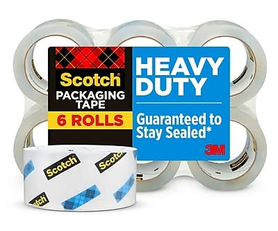 Scotch Heavy Duty Packing Tape, 1.88 x 43.7 yds., Clear, 6/Pack (3850-40-6)