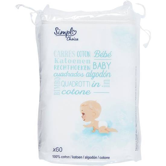 Simpl - Coton lingettes nettoyantes pour bébé