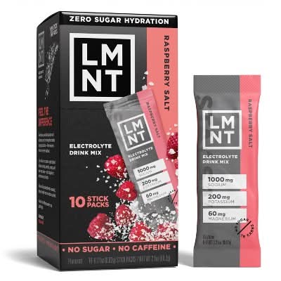LMNT Electrolytes Sports Drink Mix, Raspberry Salt (10 x 0.21 oz)