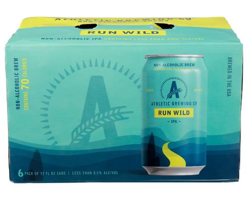 Athletic Brewing Co Run Wild Non-Alcoholic IPA 6 Pack Cans