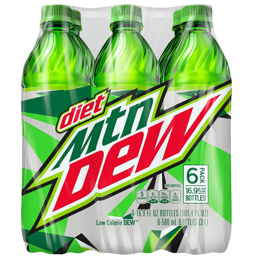 Mountain Dew Diet Soda, Citrus (6 x 16.9 fl oz)