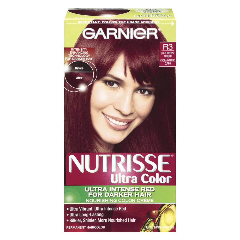 Nutrisse R3 Light Intense Auburn Permanent Haircolor, Ultra Bold Red