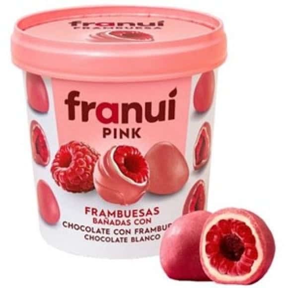 Franuí - Framboises roses enrobées de chocolat (150g)