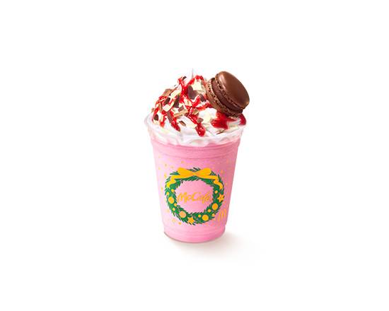 ダブルチョコストロベリーフラッペ with マカロンチョコレート Double Choco Strawberry Frappe with Macaron Chocolate