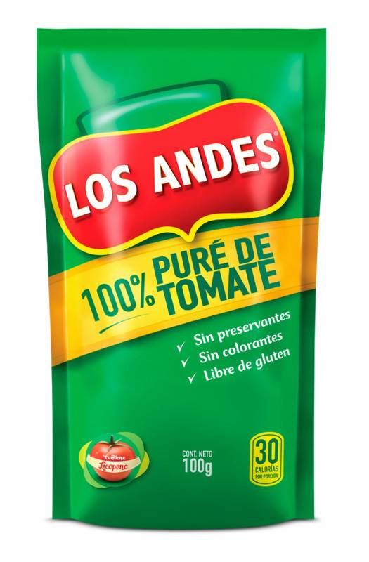 PURE TOMATE LOS ANDES ECOPACK 100 GR