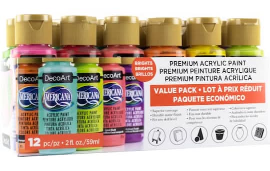 DecoArt Americana Premium Acrylic Paint Value pack, Assorted (24 fl oz, 12 ct)