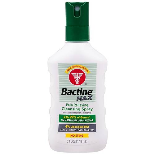Bactine Max Pain Relieving Cleansing Spray, Max Strength First Aid Pain Relief - 5.0 fl oz