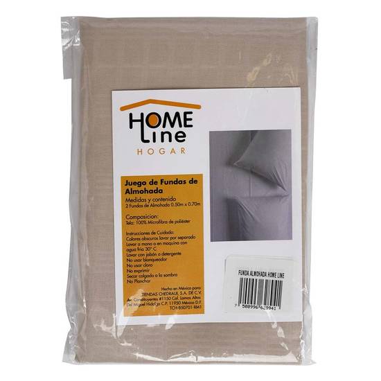 Home line  funda de almohada beige (pack 2 piezas)