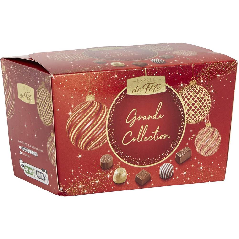 Esprit de Fête - Grande collection bouchées de chocolats lait assortiment (220g)