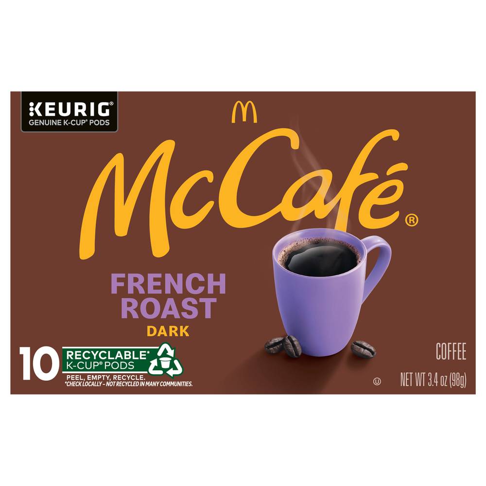 McCafé Single Serve Coffee Keurig K-Cup Pods Dark Roast, French Roast (3.4 oz, 10 ct)