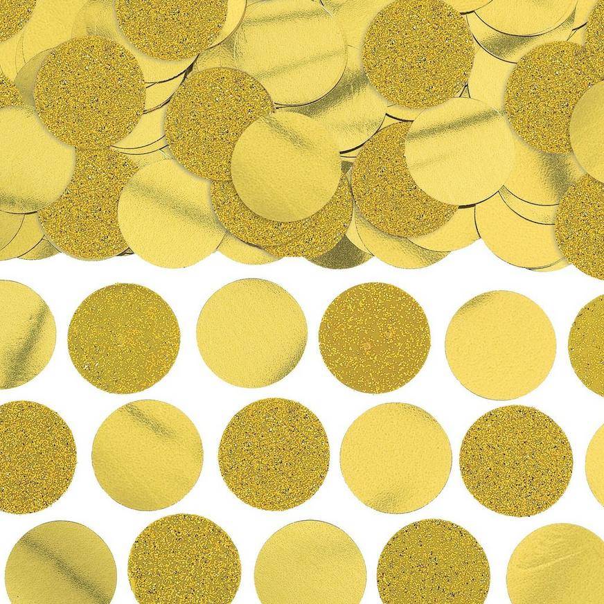 Party City Glitter Gold Circle Confetti (gold)