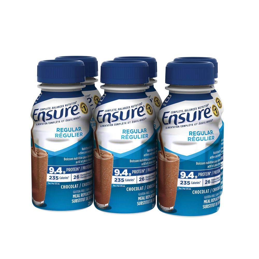 Ensure substituts de repas à saveur de chocolat (6x235 ml) - regular chocolate meal replacement (6 x 235 ml)