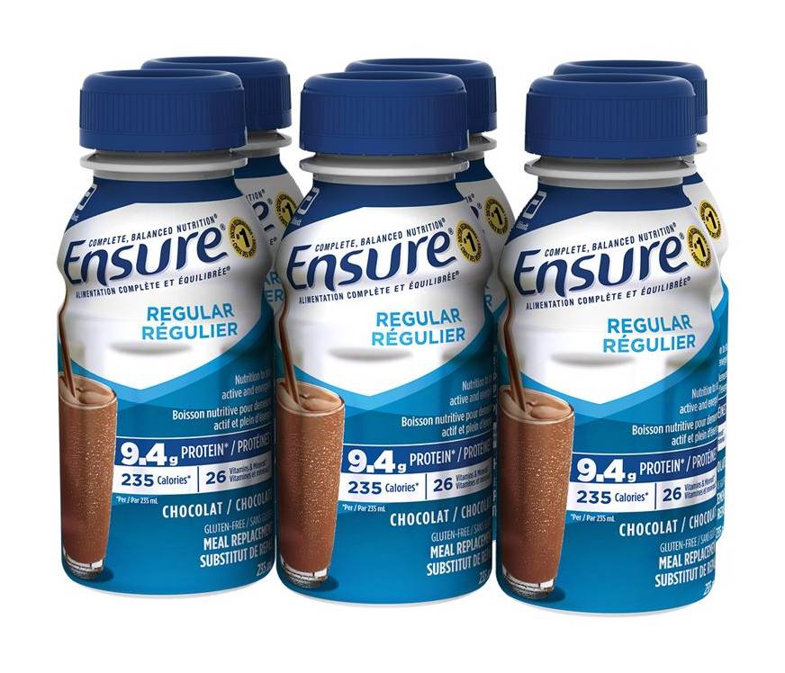 Ensure substituts de repas à saveur de chocolat (6x235 ml) - regular chocolate meal replacement (6 x 235 ml)