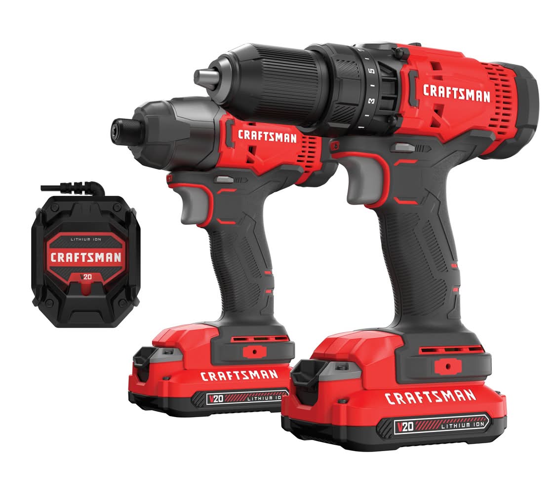 CRAFTSMAN V20 20-volt Max 2-Tool Power Tool Combo Kit with Soft Case (2-Batteries and Charger Included)