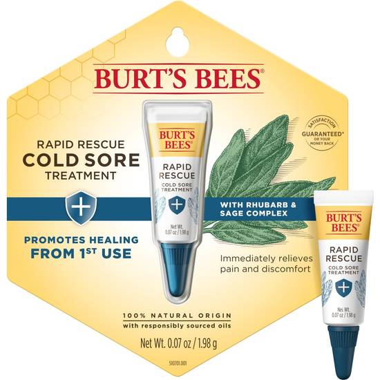 Burt’s Bees Rapid Rescue Cold Sore Treatment with Rhubarb and Sage Complex - 0.07 oz