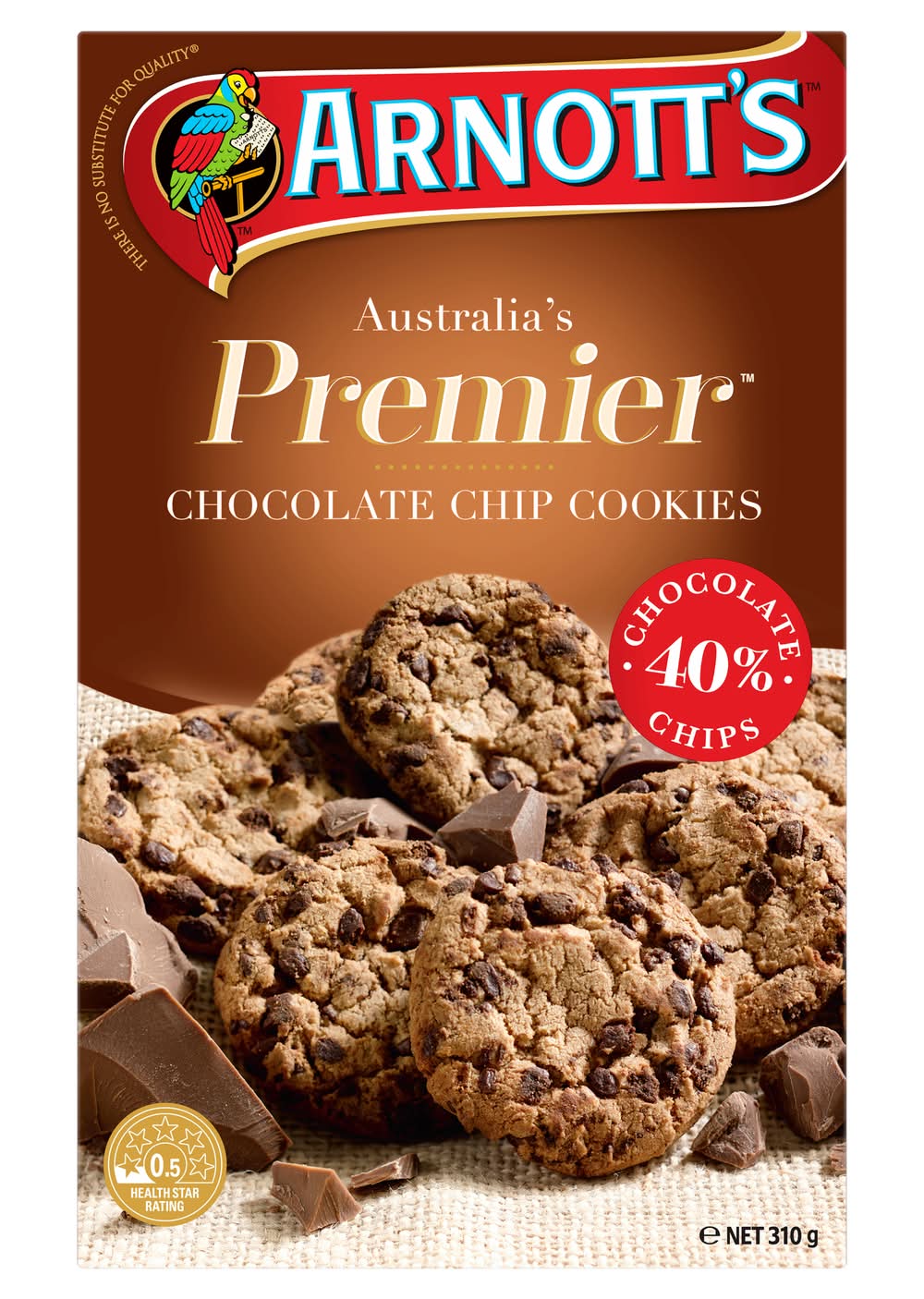 Arnott's Premier Cookies, Chocolate Chip (310g)