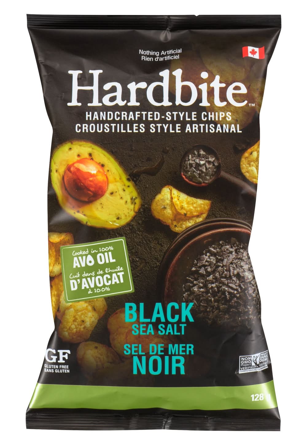 Hardbite croutilles au sel de mer noir sans gluten (128 g) - black sea salt chips (128 g)