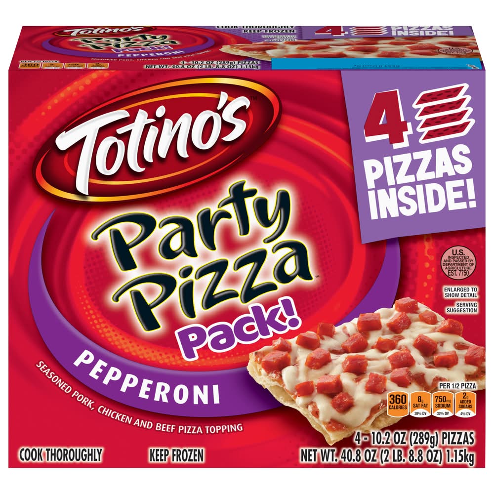 Totino's Party Pizza, Pepperoni (10.2 oz, 4 ct)