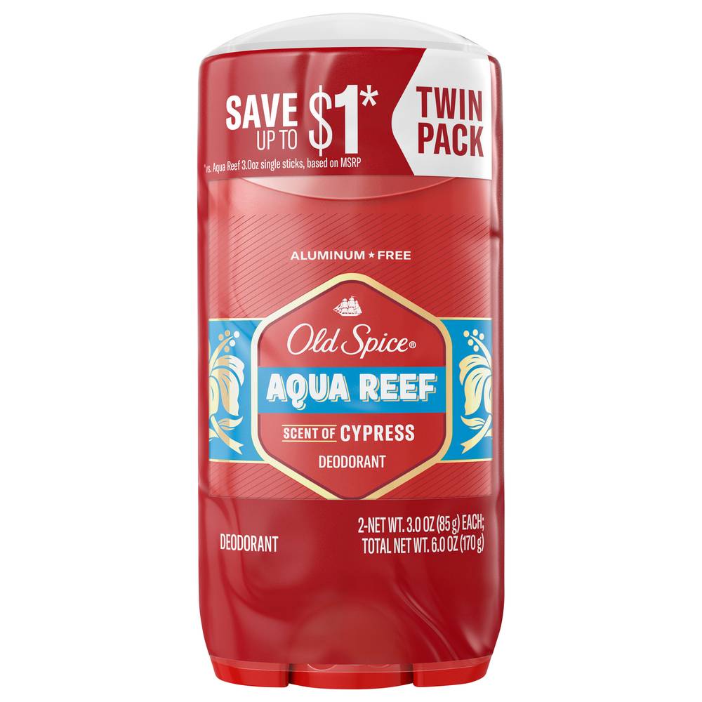 Old Spice Red Collection Aqua Reef Deodorant Twin pack