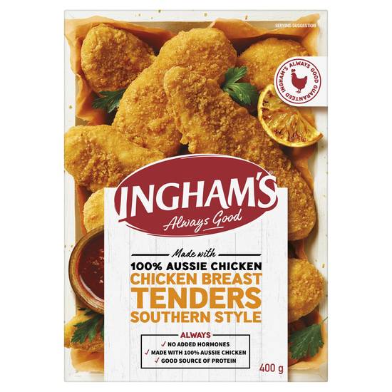 Ingham's Frozen Chicken Breast Tenders Southern Style 400g