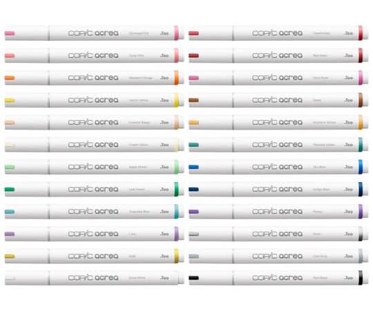 Copic Acrea 24 Colors Marker Set