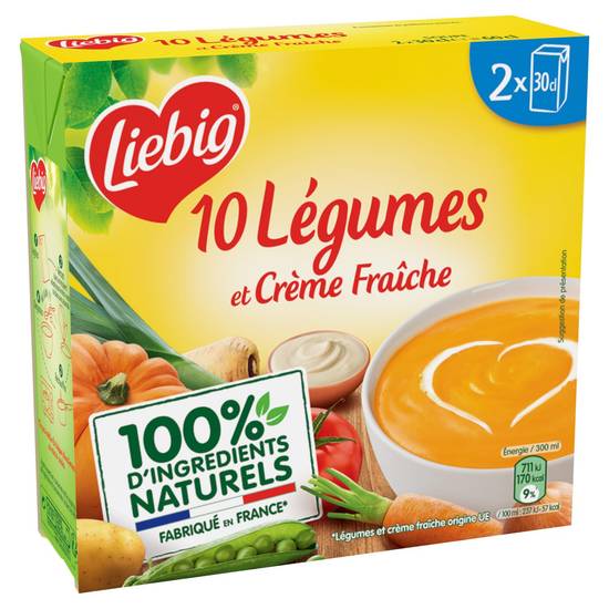 Liebig - Soupe 10 légumes et crème fraîche (2 pièces, 300 ml)