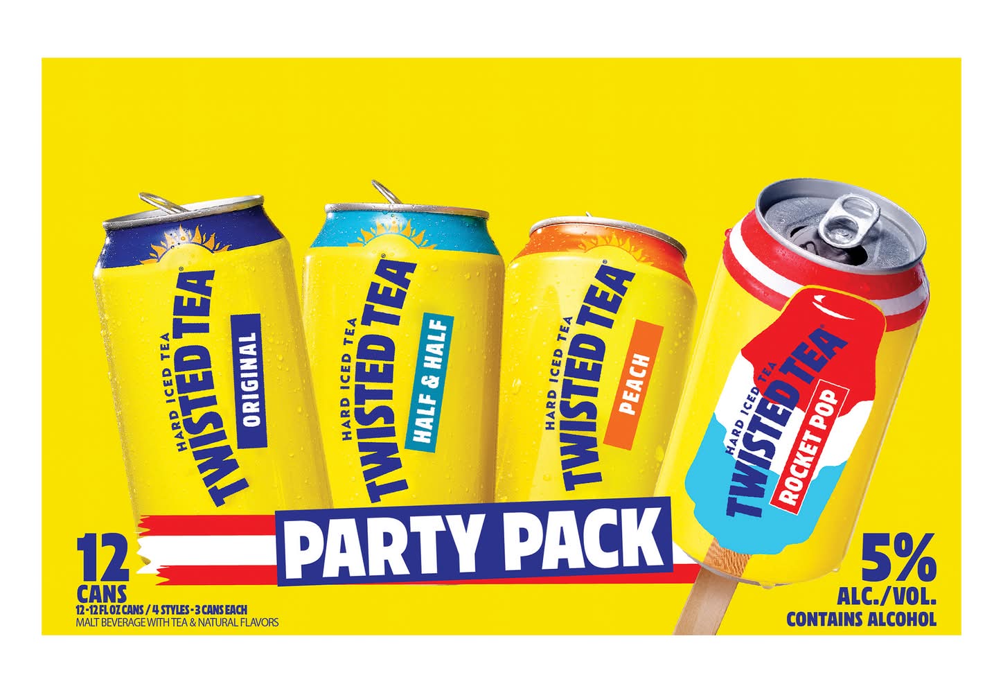 Twisted Tea Hard Iced Tea Variety Party pack, Original-Half & Half