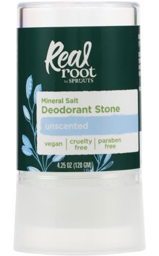 Real Root Unscented Mineral Salt Deodorant Stone
